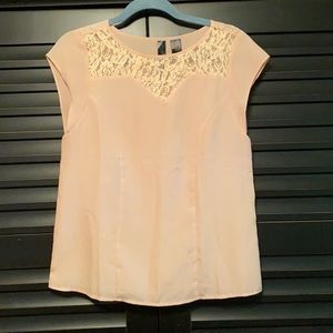 Pink Lace Embellished Top